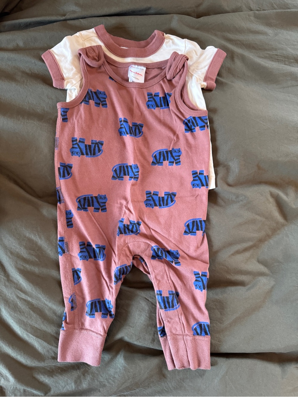 Hanna Andersson Blue Tiger Overall Set